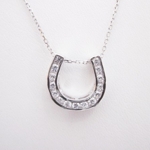 Horseshoe Pendant with Cubic Zirconias